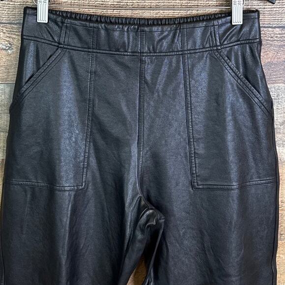 SPANX Leather Like Jogger Pants Black Size Medium - Picture 2 of 10